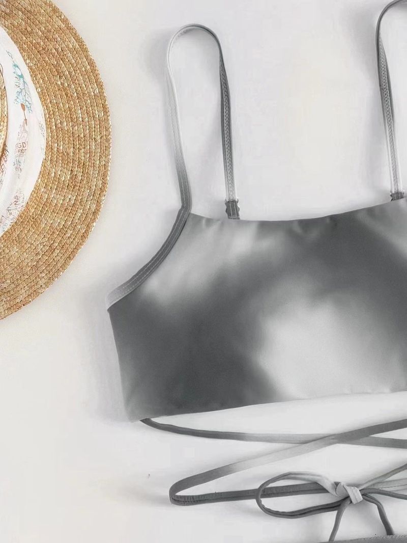 Women's Clothing Tie Dye Bikini Swimsuit Women's Three Piece Mesh Skirt Split Bikini_voghion.com