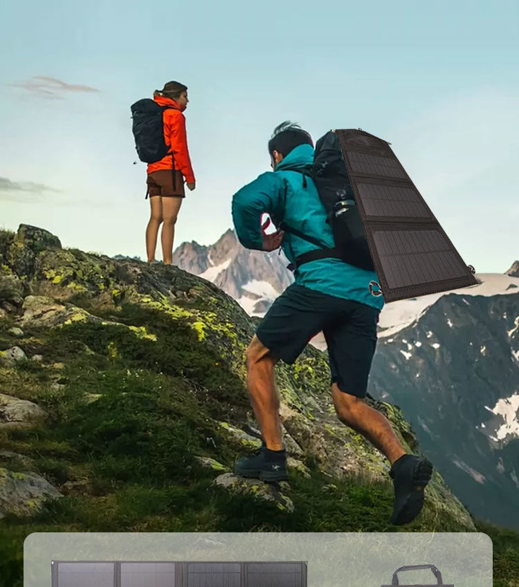 Monokristallines Silizium-Solarpanel, faltbar, tragbar, für den Außenbereich, Camping-Telefon-Ladegerät, schnelles Aufladen_voghion.com