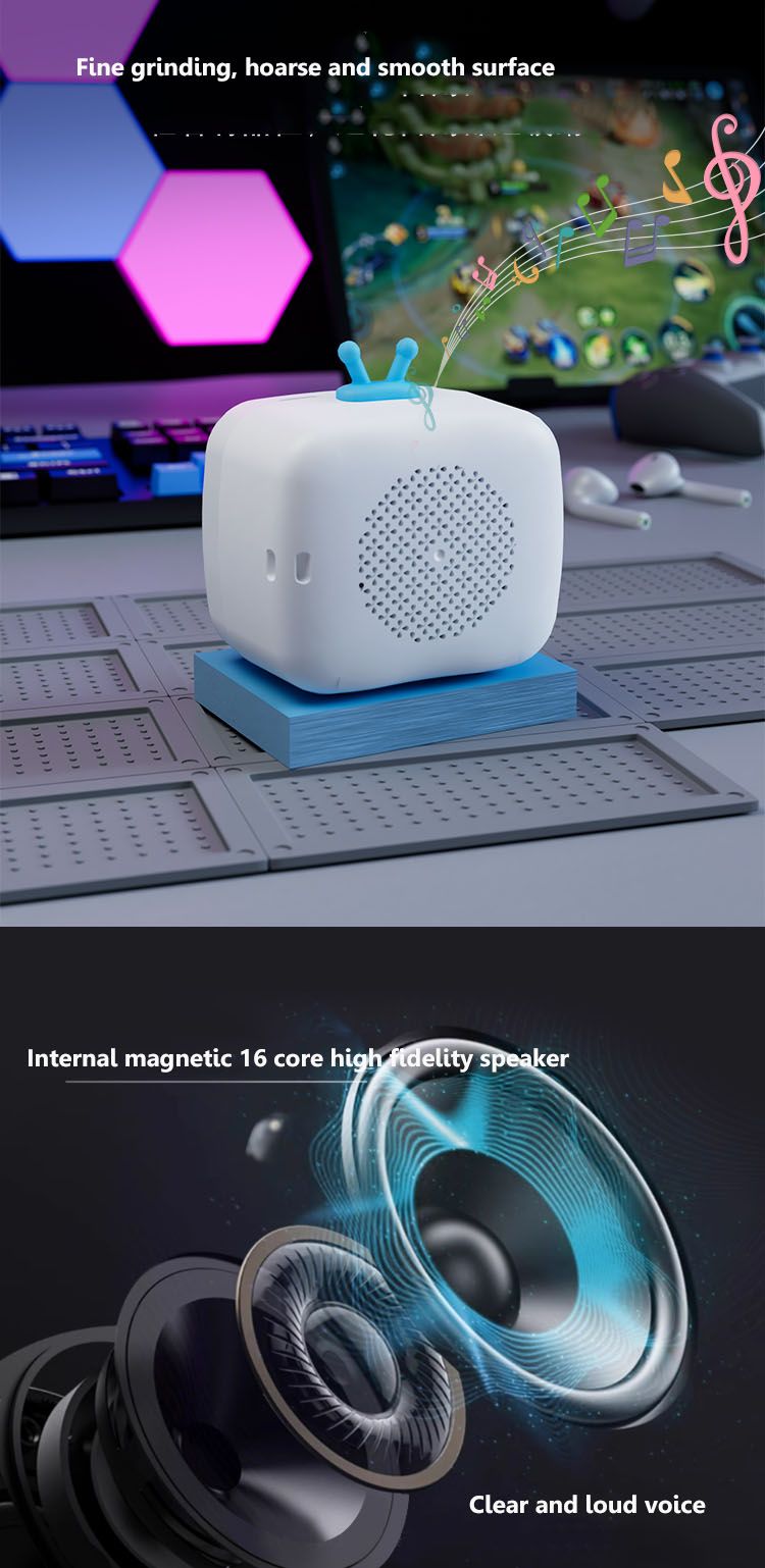 Mini Smart Speaker Touch Screen Alarm Clock Music Box Bluetooth Call APP Control Soundbar With Photo Album Calendar_voghion.com