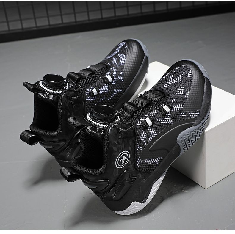 Kinderschuhe Kinder Jungen Sportschuhe Drehknopf Frühling und Herbst Jungen Schüler Laufschuhe Herbst Neue Basketballschuhe_voghion.com