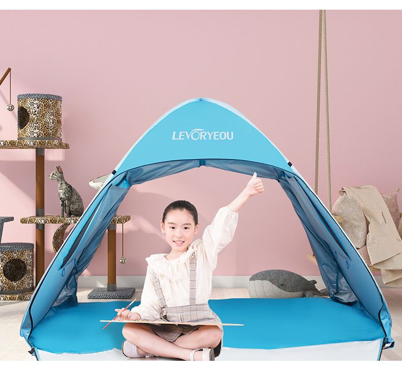 Tenda da spiaggia per esterni, con apertura rapida, automatica, pop-up, semplice parasole, baldacchino per il tempo libero sulla spiaggia, con porte e doppie finestre_voghion.com