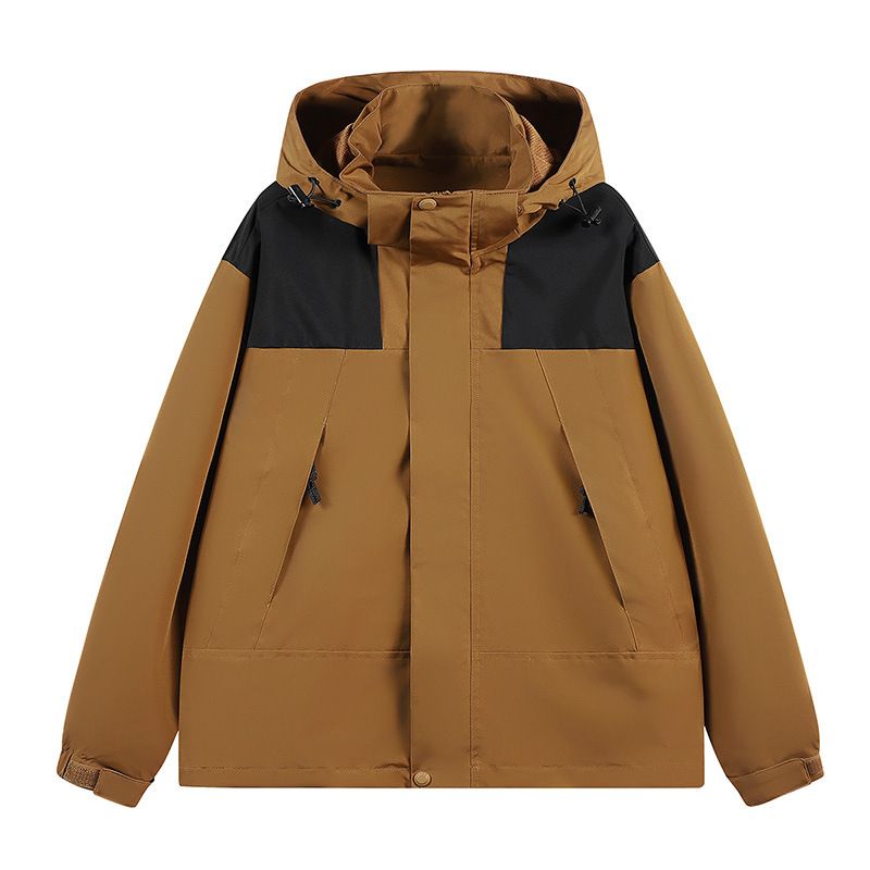 Giacca a vento da uomo autunnale nuova per coppie con cappuccio staccabile, impermeabile e antivento_voghion.com