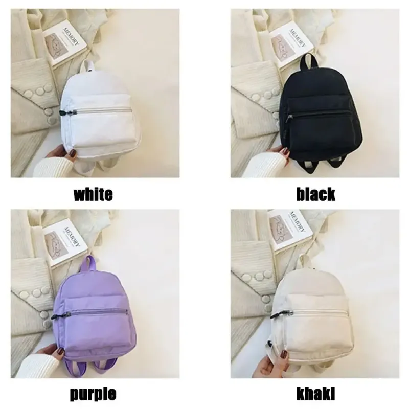 Mini Damen Rucksack Trend Nylon Kleine Schultasche Weiß Rucksack Mädchen Mode Lässig 250408l_voghion.com