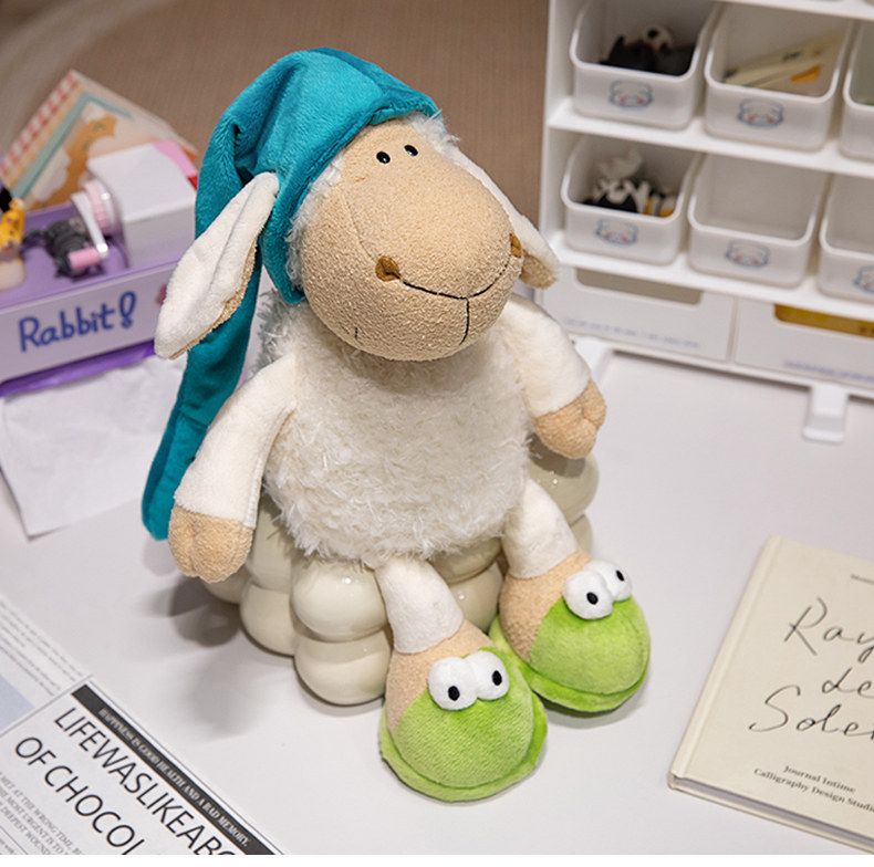 Toy Sleepy sheep Dolly Sheep sleeping cap plush toy software children's doll doll sleeping pillow_voghion.com