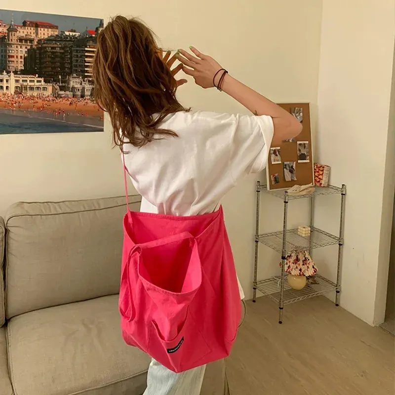 Borsa a mano da donna in tela, grande capacità, casual, borsa a tracolla, shopping, portafoglio da ragazza, borsa femminile 250314l_voghion.com