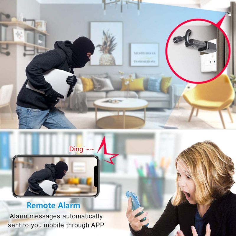 WiFi Mini Cameras Smart Home Monitoring USB Joint SD Card Cloud Storage Portable Remote Alarm Security Protection_voghion.com