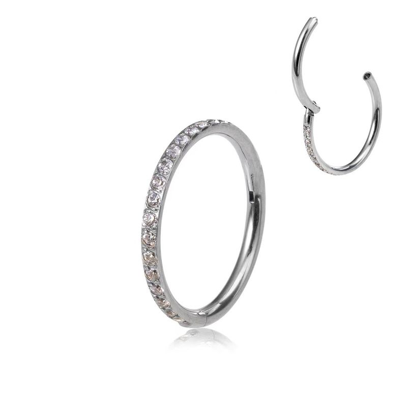 Anello da naso con micro intarsi in acciaio 316L, per uomo e donna, con perno multifunzionale e cerniera_voghion.com
