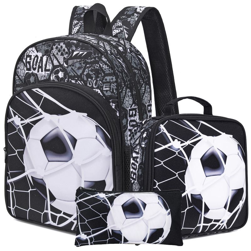 Kids Backpacks Football Three Piece Schoolbag Hot Sale Cute Elementary School Student Backpack Backpack_voghion.com