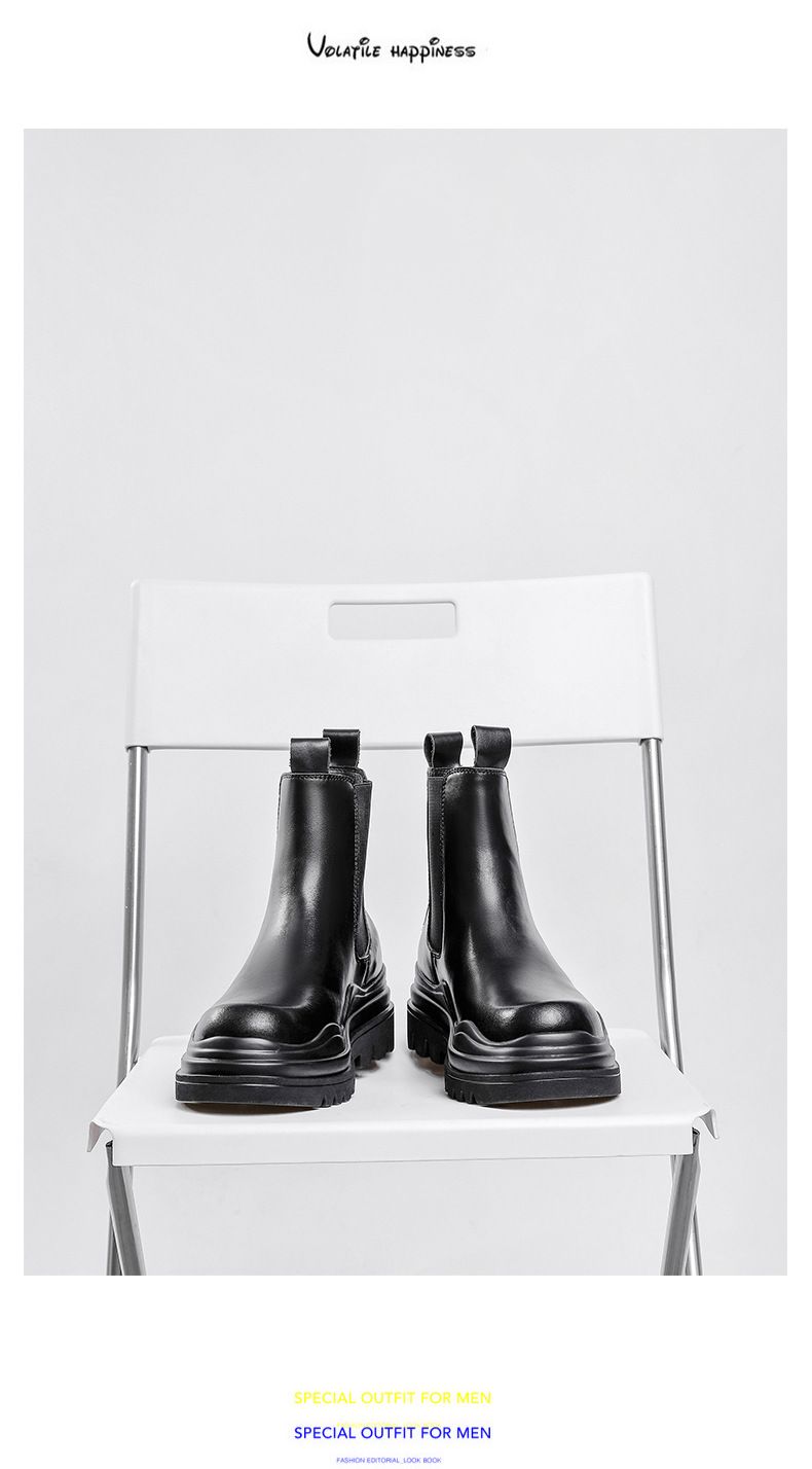 Herrenschuhe Stiefel Mid-Tube-Stiefel trendige Mode Herrenstiefel_voghion.com