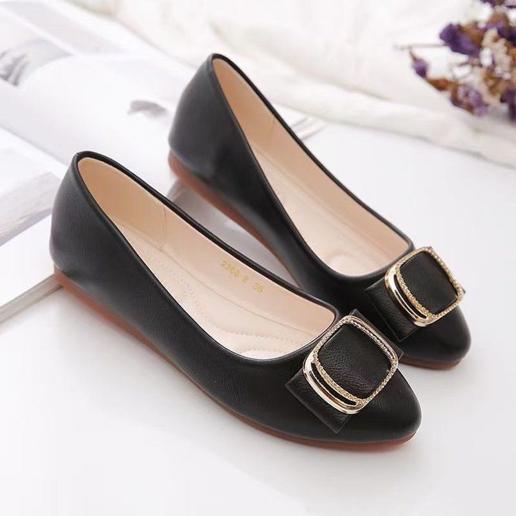 beef Tendon Sole Shallow Mouth Single Shoes Damen Soft Sole Work Lederschuhe Damen Soft Leather Spitz Flache Schuhe_voghion.com