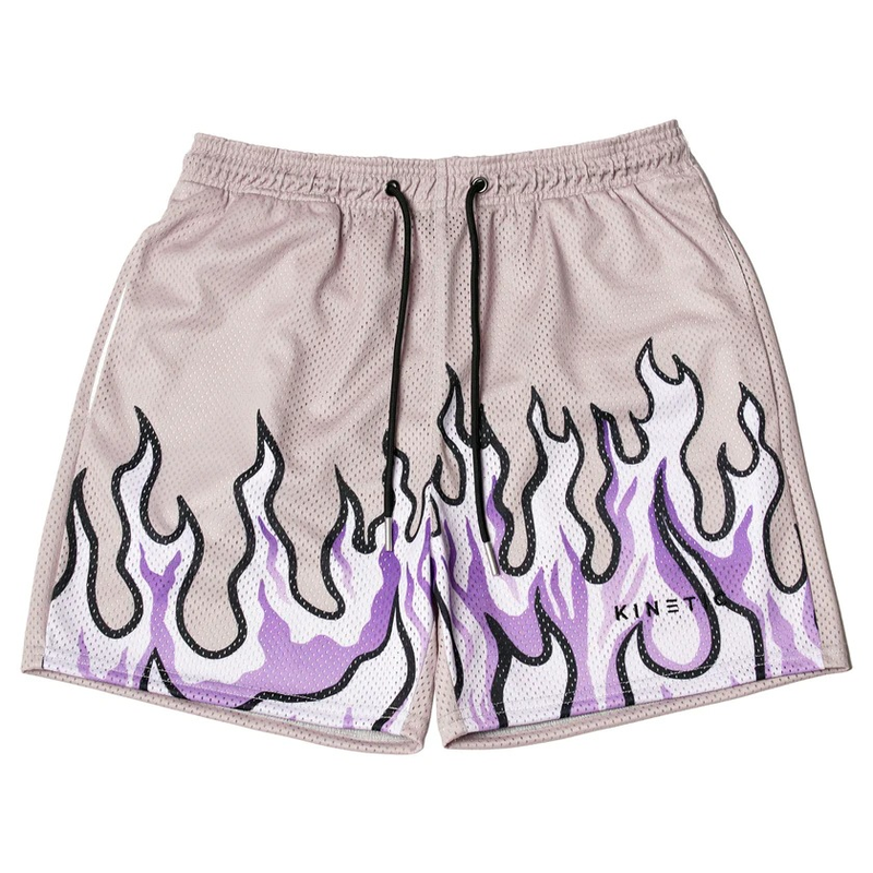 Herren-Shorts Neue amerikanische Herrenmodemarke, Co-Branded Flame Shorts, Fitnesshosen, Sportlauf, schnelltrocknender Basketball_voghion.com