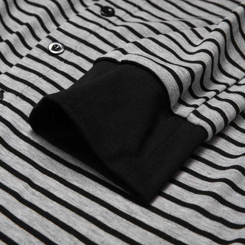 Man's clothing Striped jumpsuit tight-fitting one-piece pajamas long-sleeved loungewear_voghion.com