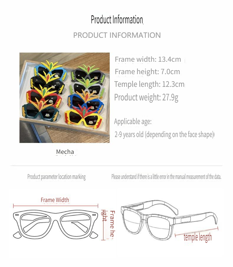 Kids' Polarized Sunglasses - UV400, Soft Silicone Frame, Animal Designs (French Bulldog/Dino), Fun Cartoon Style, For Outdoor & Play_voghion.com