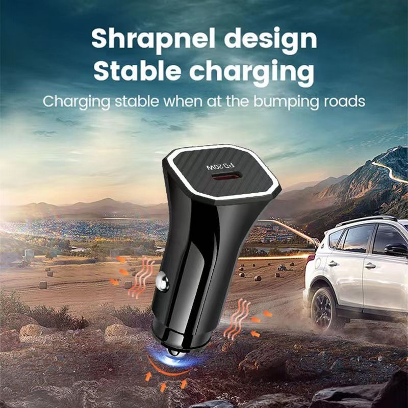 Car Chargers PD Car Charger Single Type C Port Fast Charging Charger New Flash Charging PD20W Car Charger_voghion.com
