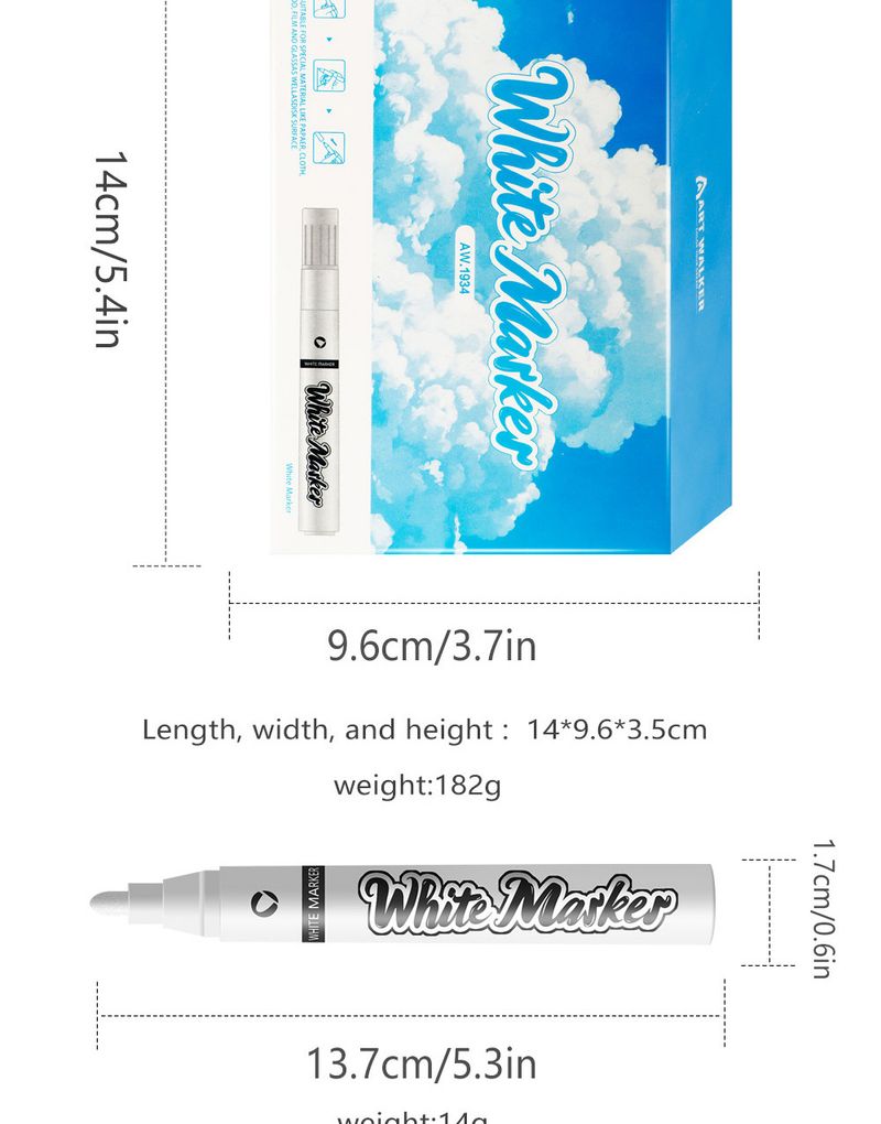 Weißer Unisex-Markierungsstift mit großer Kapazität, Werbeplakat-Malstift, hochglänzender weißer Markierstift, Graffiti-Malstift für Kinder_voghion.com