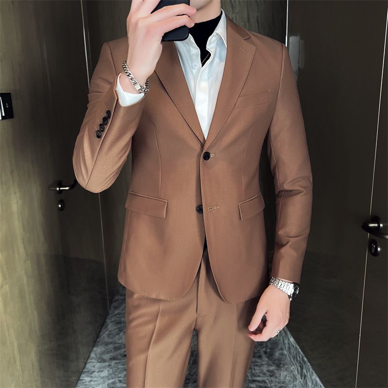 CT Two-Piece Set For Men Performance Formal Wear Host Stage Photo Studio Wedding Double-Breasted Men's Suit_voghion.com