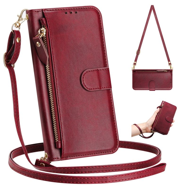 Wireless Charging Leather Zip Wallet Card Phone Case For Sony Xperia VI 2024 10V 5V 1V 5 10 1 IV Lanyard Purse Flip_voghion.com