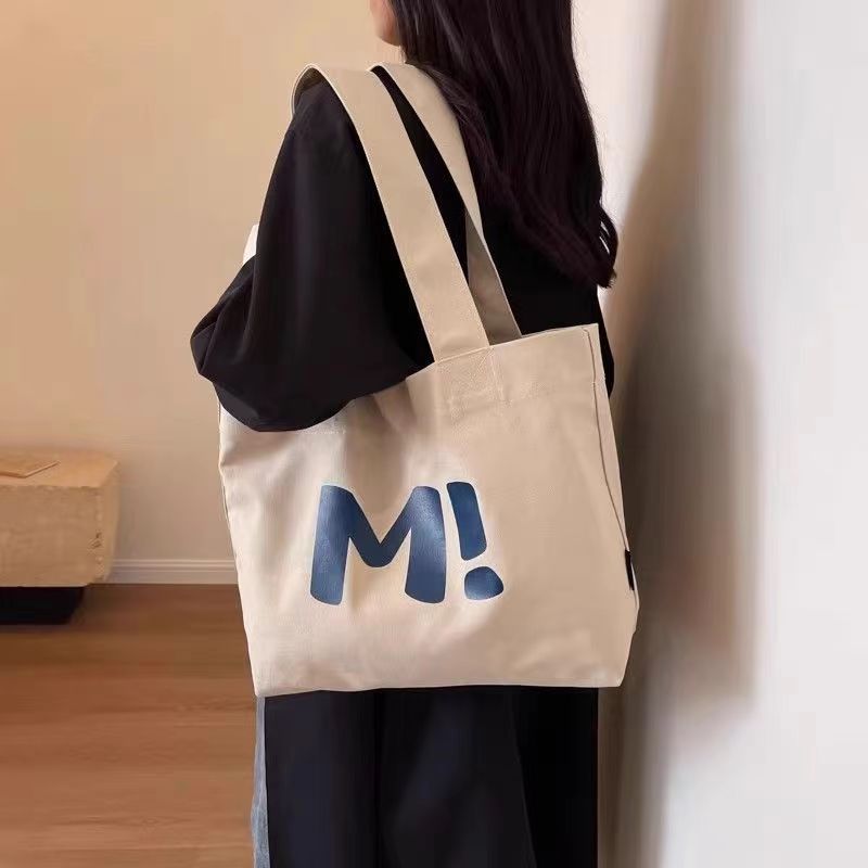 Borsa in tela per donna, grande capacità, robusta borsa per la spesa da supermercato, semplice e versatile, borsa tote monospalla_voghion.com