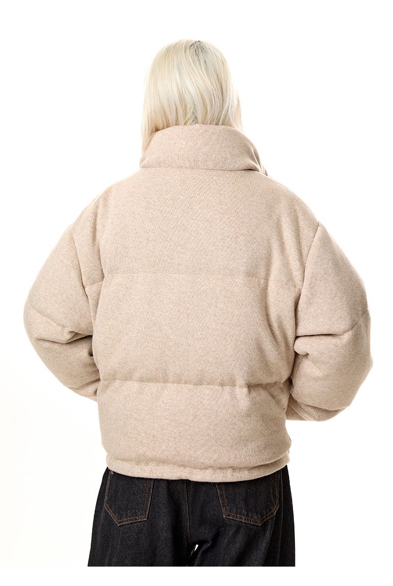 Piumino in piuma d'anatra bianca per uomo e donna, cappotto invernale leggero e caldo, stile minimalista casual oversize, lunghezza media con collo alto_voghion.com
