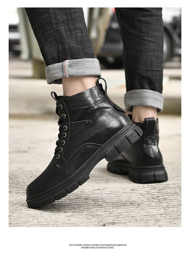 Martin Boots Herren High-Top-Stiefel Handgekratzte Werkzeugschuhe Junge und junge Retro-Casual-Lederstiefel Herren_voghion.com