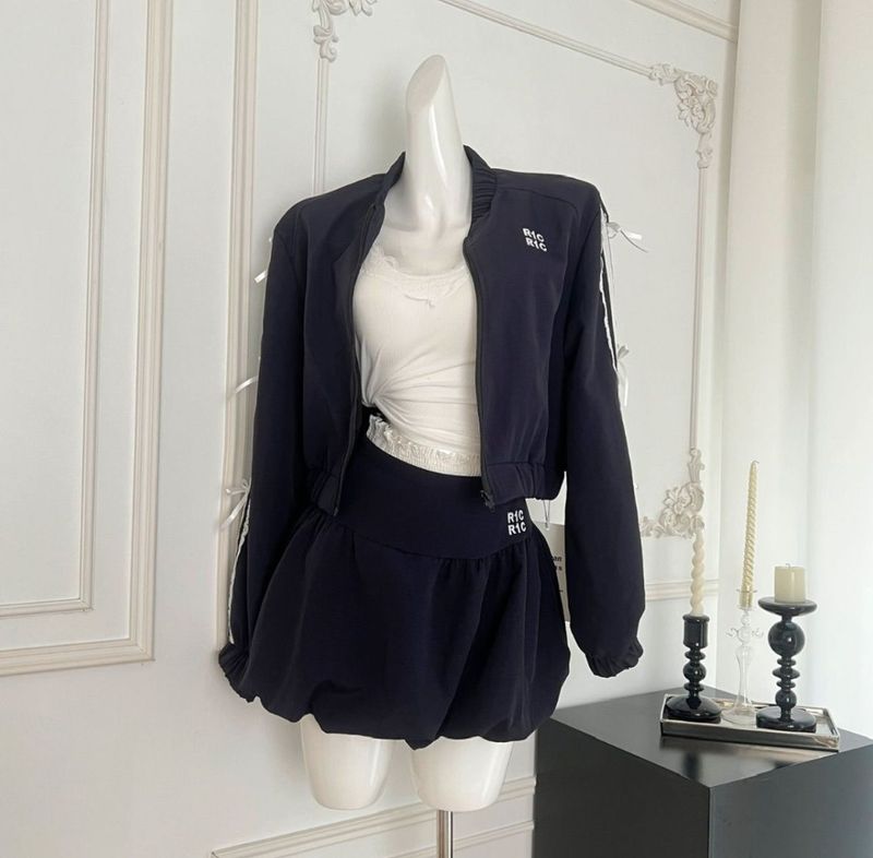 Y2K Lace Bow Casual Jacket Coat For Women High Street Mini Skirt Niche Design Sweet Style Set_voghion.com