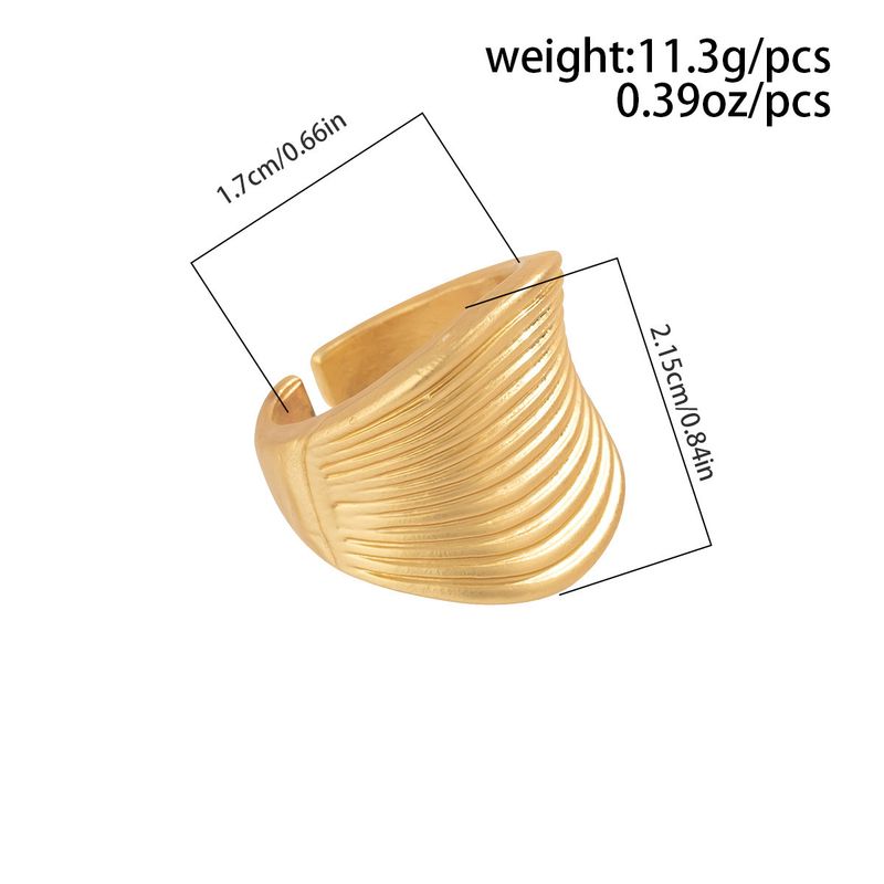 Irregular Smooth Open Jewelry Geometric Metal Style Lava Line Rings_voghion.com