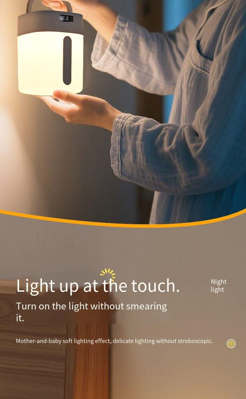 Lampada da comodino a LED con luce soffusa, portatile, ricaricabile, per camera da letto, atmosfera calda, compagno notturno per dormire_voghion.com