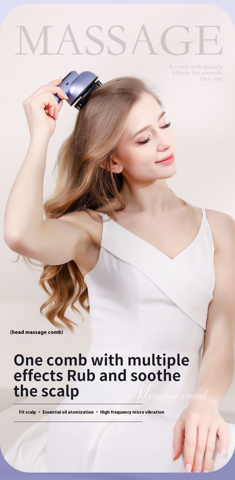 Scalp Massager With Vibration & Red Light Therapy, Microcurrent Mist For Hair Growth & Anti-Hair Loss, Essential Oil_voghion.com