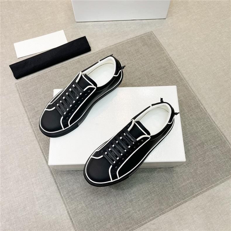 Zapatillas bajas Ji blancas a rayas de nuevo estilo, de piel auténtica, con cordones, modernas, versátiles, de la familia G, para hombre._voghion.com