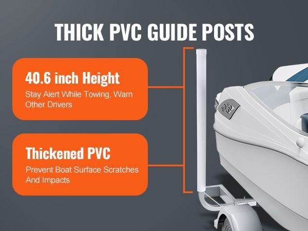 VEVOR Marine Trailer Guide Set, 48'' Flexibly Adjustable Poles, Pair Of Steel Supports With PVC Coating, Ideal For Ski, Fishing, And Sailboat Transport, 2024_voghion.com