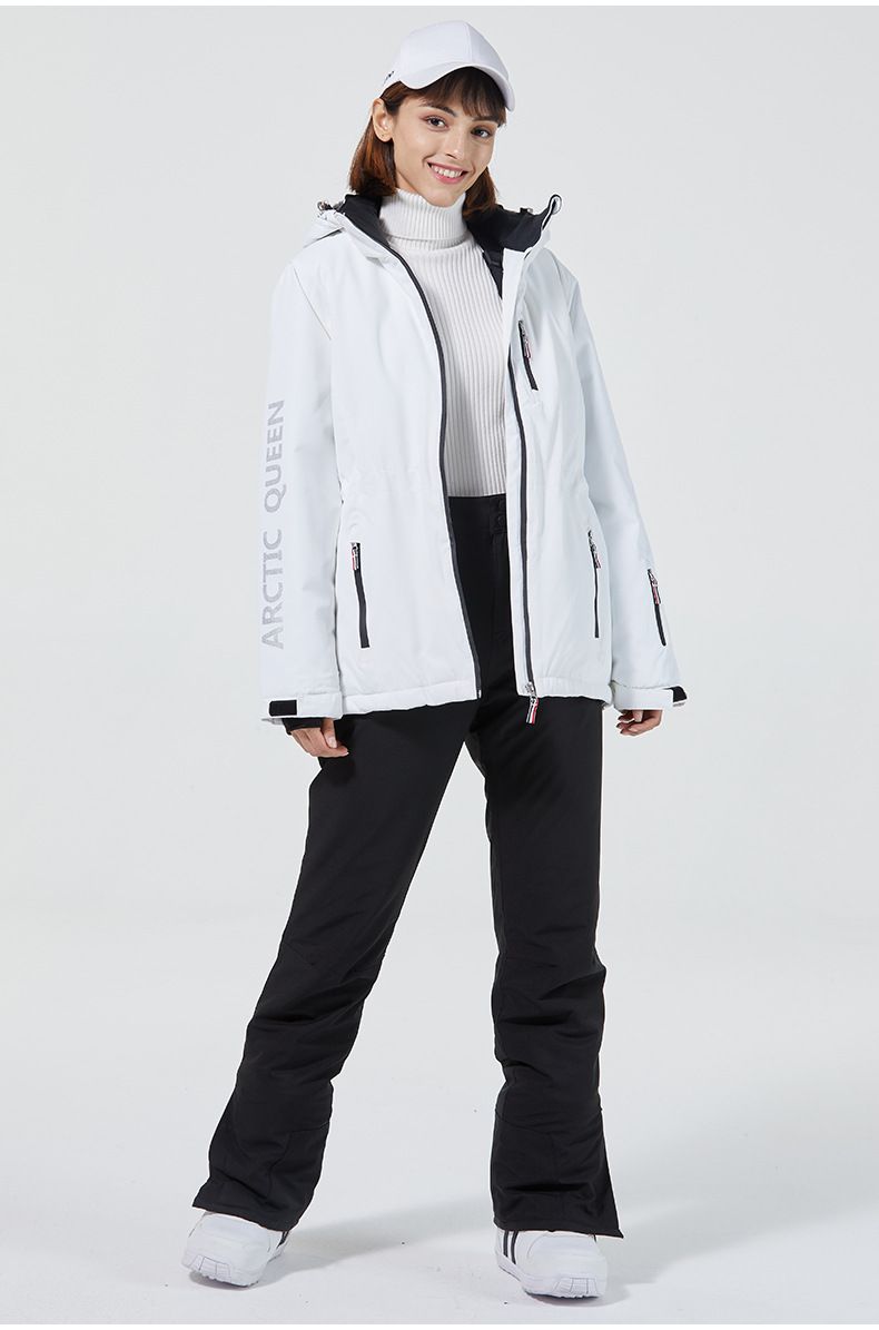 Traje de esquí y snowboard para hombre y mujer, color blanco, para invierno, para exteriores, para parejas_voghion.com