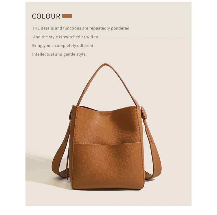 Borsa a secchiello da donna, design alla moda, borsa a secchiello da pendolare, borsa a mano, pratica e con tracolla, da donna_voghion.com
