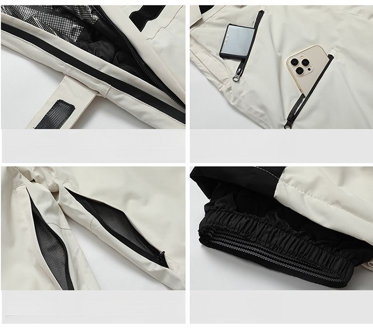 Workwear Suit Set Winter Snowboard And Waterproof Windproof Skiing Mountaineering Thermal Bib Ski Pants Unisex_voghion.com