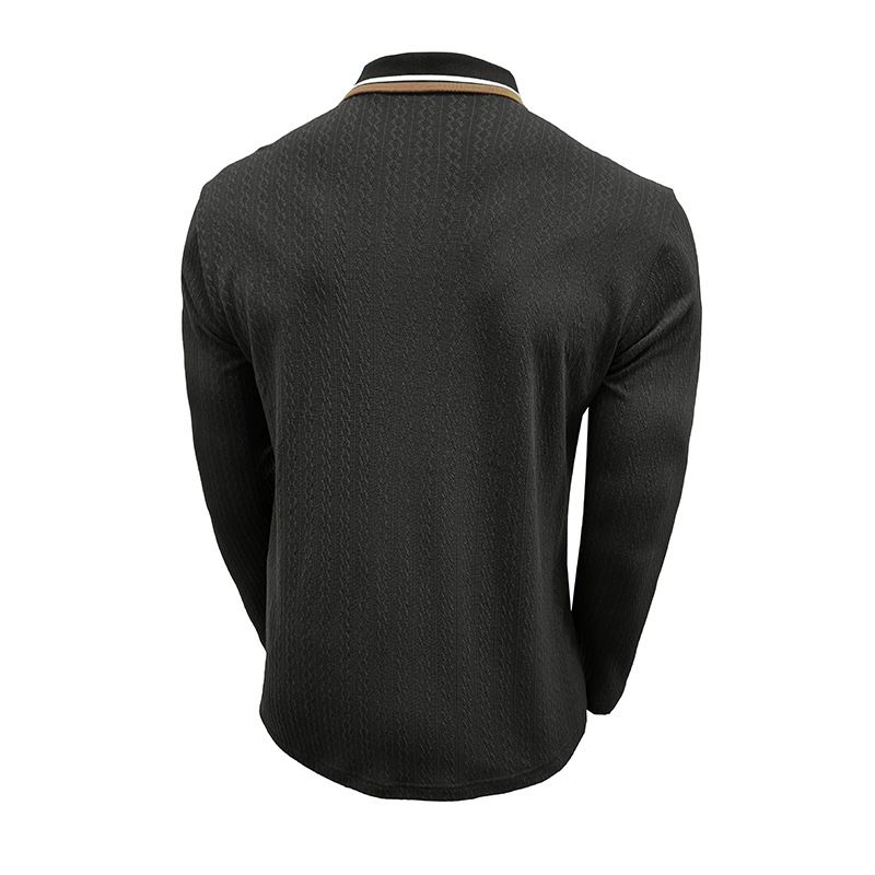 Polo da uomo a maniche lunghe in lana per l'autunno e l'inverno_voghion.com
