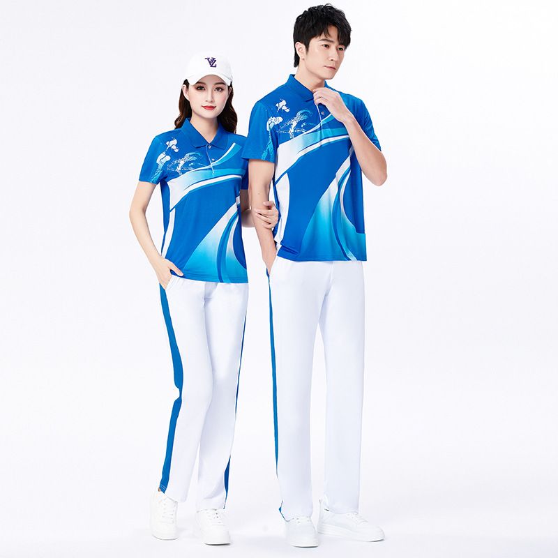 Summer Jiamusi Square Dance Fitness Exercise Clothing Set For Women Men, Middle-aged And Elderly Plus Size Group Uniform_voghion.com