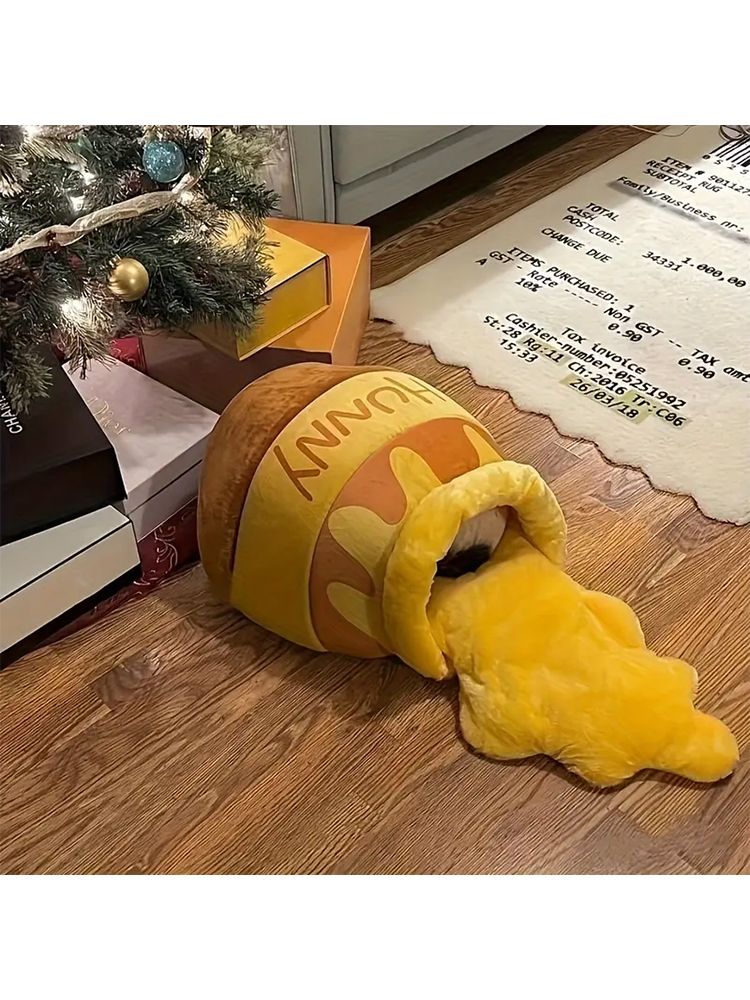 1 nido per gatti in peluche spesso, divano letto per gatti a forma di vaso di miele, cuccia per gatti carina e comoda per gatti di peso inferiore a 8 kg_voghion.com