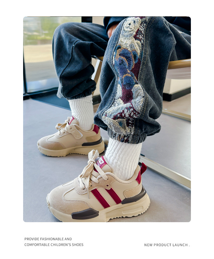 Hösten 2023 Ny sportpappa Löpning Barnskor Flickor Pojkar Trendig Mångsidig_voghion.com