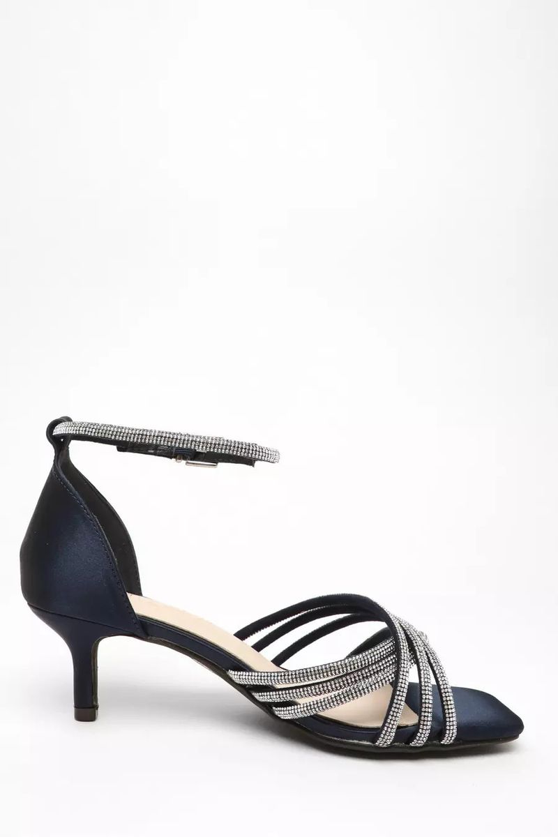 Fashion diamond strap sandals small short heels open toe small square head high heels sandals_voghion.com