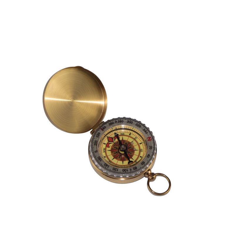 Reloj de bolsillo G50 de cobre puro con tapa abatible, brújula luminosa multifuncional para senderismo al aire libre._voghion.com