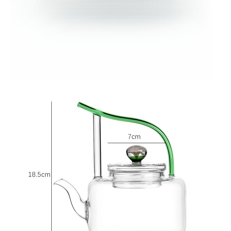 Rein handgefertigte, handbemalte, hitzebeständige Teekanne aus Glas im chinesischen Stil, temperaturbeständig von -20 °C bis 130 °C, Präzision_voghion.com