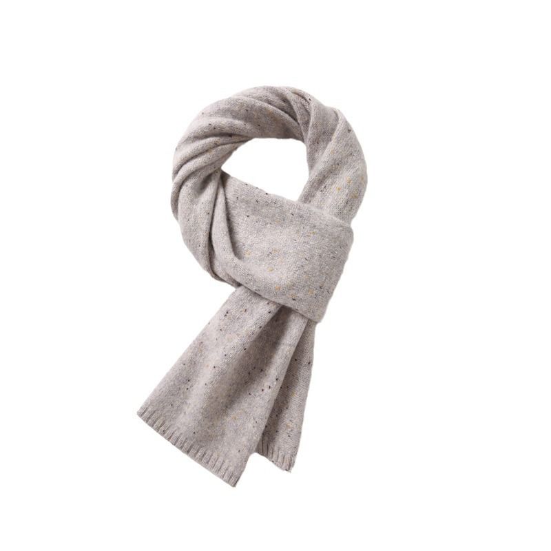 Écharpe tricotée en laine mérinos pure à pois, douce, confortable, chaude et polyvalente_voghion.com