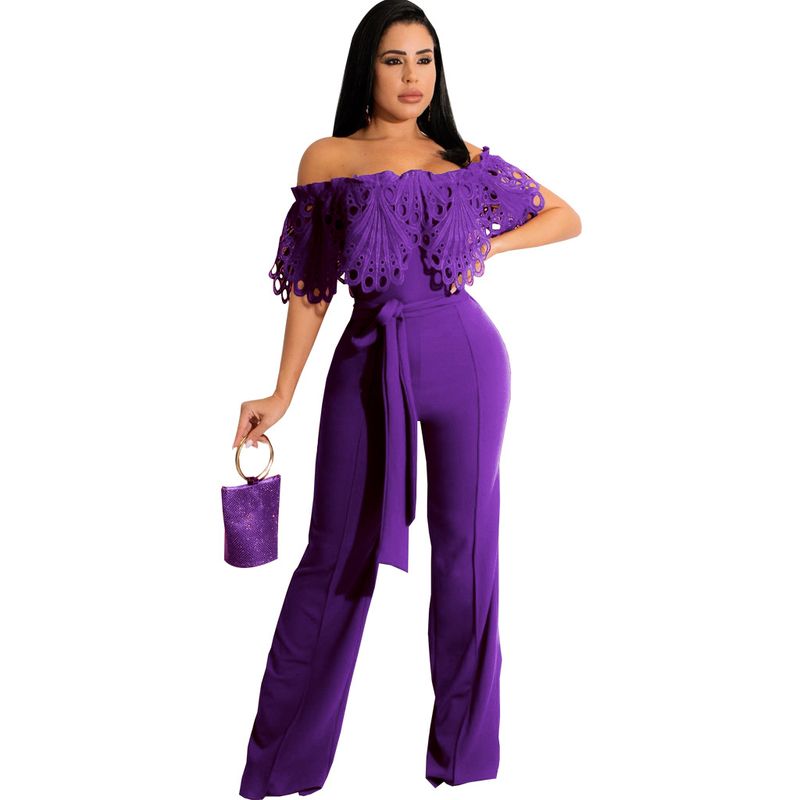 Europeisk och amerikansk sexig fashionabel enfärgad jumpsuit med tubtopp_voghion.com