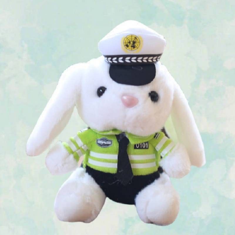 Police Plush Adorable Bear Keychain Cute Soft Stuffed Toy Animal Accessory_voghion.com