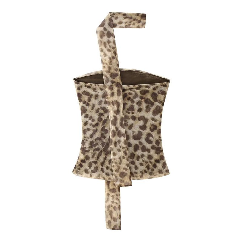 Completo da donna con top e gonna in rete di seta con stampa leopardata e novità ZA Summer_voghion.com