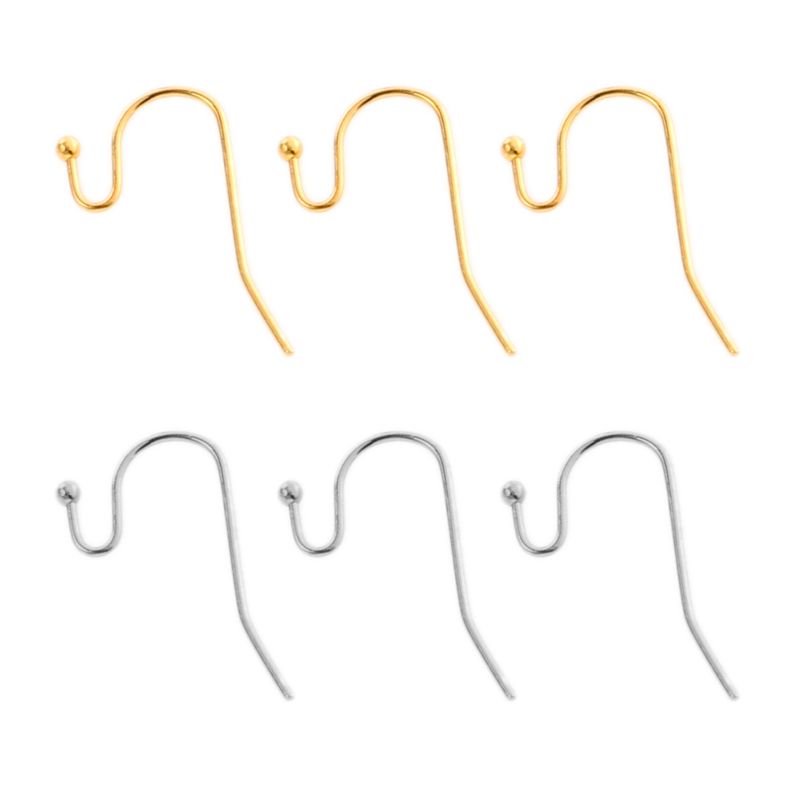 Aço inoxidável 316L com gancho de orelha queimado, contas soldadas, brincos de bola faça você mesmo, 100 peças/pacote_voghion.com