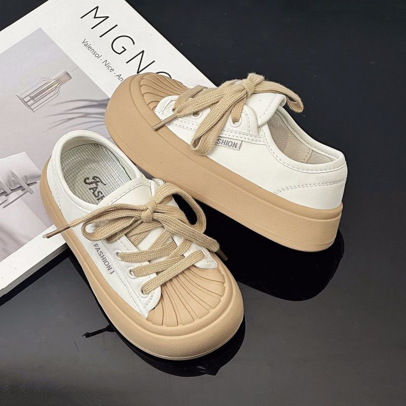 2024 Scarpe casual con testa a conchiglia alla moda in edizione coreana bianca per bambini nuovi della primavera 2024 per ragazzi e ragazze_voghion.com