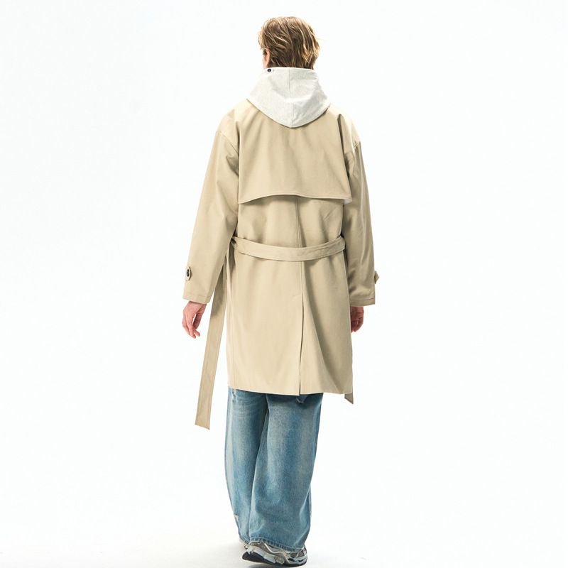 Trench da uomo in lana di media lunghezza sopra il ginocchio, giacca con revers di marca alla moda autunno inverno in stile coreano di alta qualità_voghion.com