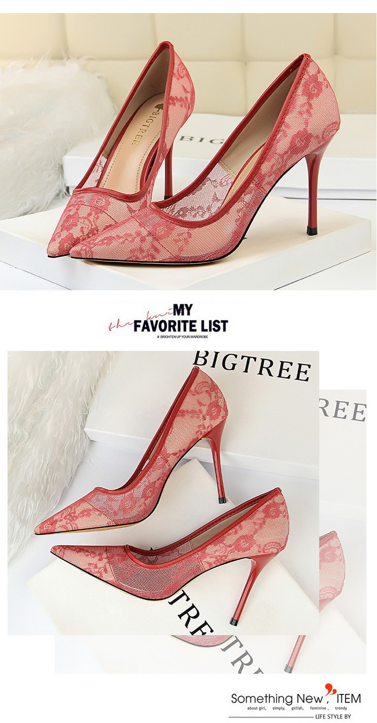 Sandali con tacco alto e sottile sexy da donna, con tacco a spillo, taglio basso, appuntito, in rete e pizzo_voghion.com