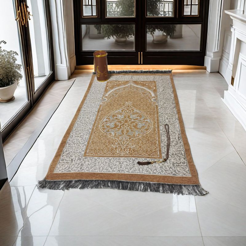 High-Quality Beads Prayer Mat Blanket Exquisite Gift Set Plush_voghion.com