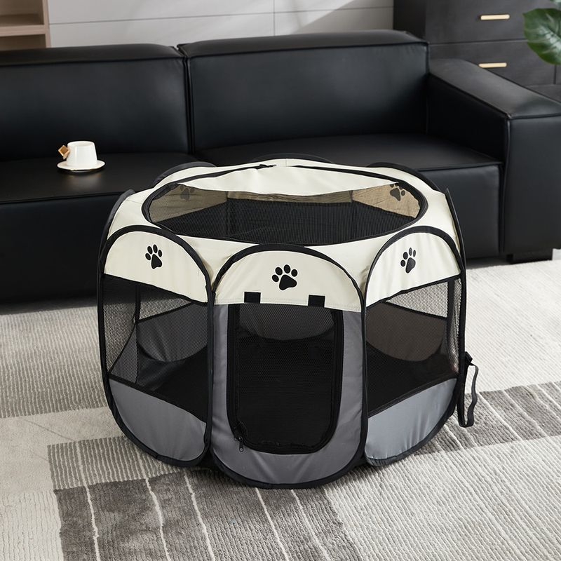 Octagonal Foldable Waterproof Oxford Cloth Pet Tent Removable Washable Scratch-Resistant Dog Cat Maternity Cage_voghion.com